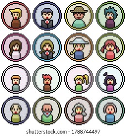 Pixelart-Set für einzelne Personen-Symbol