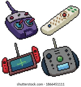 Pixel Art Set Isolated Remote Control