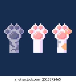 pixel art of a set kitty paws