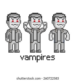 Pixel art set vampires
