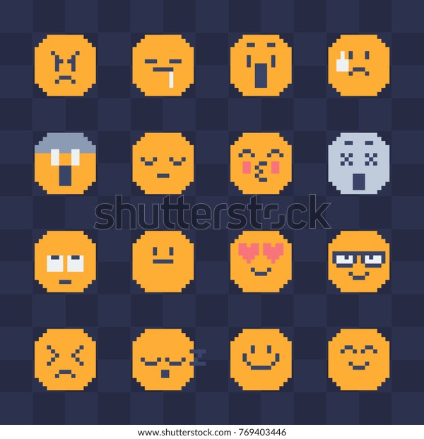 Pixel Art Set Web Icons Flat Stock Vector (Royalty Free) 769403446 ...