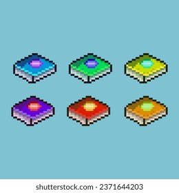 Pixel art sets of book with variation color item asset. Simple bits of book on pixelated style. 8bits perfect for game asset or design asset element for your game design asset