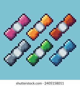 Pixel art sets of candy icon with variation color item asset. candy icon on pixelated style. 8bits perfect for game asset or design asset element for your game design asset