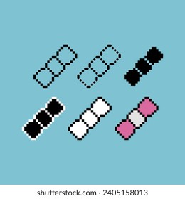 Pixel art sets of candy icon with variation color item asset. candy icon on pixelated style. 8bits perfect for game asset or design asset element for your game design asset