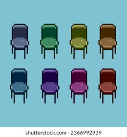 Conjuntos de arte de píxeles de decoración de sillas con variación color material activo simple bits de silla en estilo pixelado 8bits perfecto para activos de juego o elemento de diseño de activos para su activo de diseño de juegos