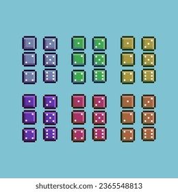 Pixel art sets de dados con variación color elemento activo simple bits de dados en estilo pixelado 8bits perfectos para activos de juego o elemento de activos de diseño para su activo de diseño de juego