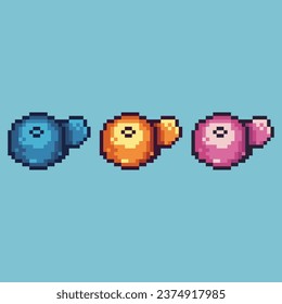 Pixel art sets of gold hat with variation color item asset. Simple bits of hat on pixelated style. 8bits perfect for game asset or design asset element for your game design asset.
