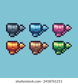 Pixel art sets icon of anvil stone variation color. anvil icon on pixelated style. 8bits perfect for game asset or design asset element for your game design. Simple pixel art icon asset.