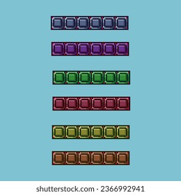 Pixel art sets of inventory box with variation color item asset simple bits of box inventory on pixelated style 8bits perfect for game asset or design asset element for your game design asset