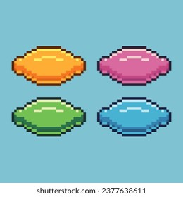 Pixel art sets of lemon fruit with variation color item asset. Simple bits of lemon fruit on pixelated style. 8bits perfect for game asset or design asset element for your game design asset.