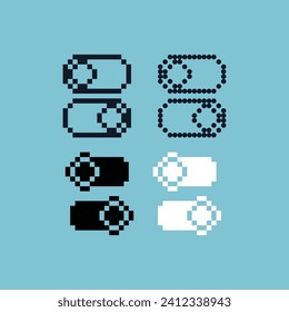 Pixel art sets outline of slide active icon with variation color item asset.slide icon on pixelated style. 8bits perfect for game asset or design asset element for your game design asset