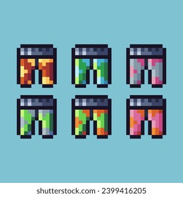 Pixelkunst-Sets von Hosen Symbol mit Variation Color Item Objekt. Ameisen-Symbol auf pixeliertem Stil. 8 Bits, perfekt für das Spiel oder das Design-Objekt für Ihr Spieldesign-Objekt