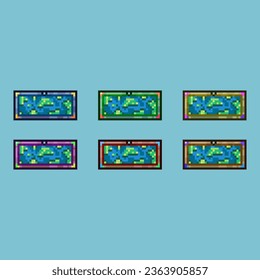 Pixel art sets of paper map with variation color item asset. simple bits of map items on pixelated style 8bits perfect for game asset or design asset element for your game design asset