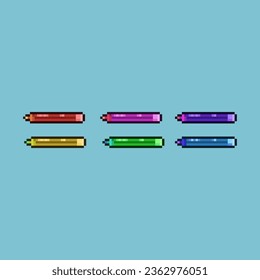 Los conjuntos de arte de píxeles de la escuela de estudio de lápiz trabajan con activos de colores de variación. bits simples de lápiz en estilo pixelado.8 bits perfectos para activos de juego o elementos de activos de diseño para su activo de diseño de juegos