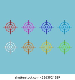 Juegos de arte de píxeles de juego de manga de francotirador de pistolas con activo de elemento de color de variación. bits simples de color de francotirador en estilo pixelado 8bits perfecto para activos de juego o elemento de activos de diseño para su activo de diseño de juego