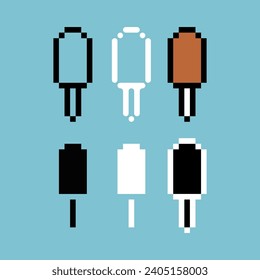 Pixel art sets of screwdriver icon with variation color item asset. screwdriver icon on pixelated style. 8bits perfect for game asset or design asset element for your game design asset