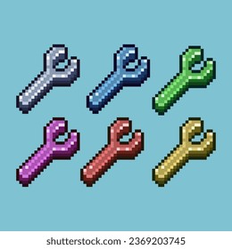 Pixel art sets of screwdriver mechanical tools with variation color item asset. Simple bits of screw on pixelated style. 8bits perfect for game asset or design asset element for your game design asset