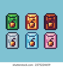 Conjuntos de arte de píxeles de la granja de semillas con activos de elemento de color de variación. Bits simples de semillas de cultivo en estilo pixelado. 8 bits perfectos para activos de juego o elementos de activos de diseño para su activo de diseño de juegos.