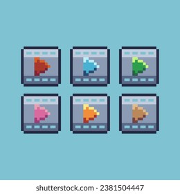 Pixel art sets of with variation color item asset. Simple bits of pixelated style. 8bits perfect for game asset or design asset element for your game design asset.