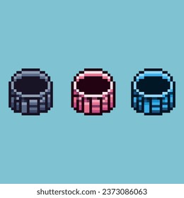 Pixel art sets of well with variation color item asset. Simple bits of well on pixelated style. 8bits perfect for game asset or design asset element for your game design asset.