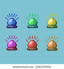 Pixel art sets of witch magic ball with variation color items asset. simple bits of magic ball energy on pixelated style.8bits perfect for game asset or design asset element for your game design asset