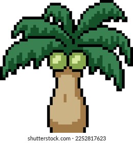 arte en píxeles de un árbol de coco sexy