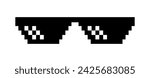 Pixel Art Shades Cool Thug Glasses Vector Illustration