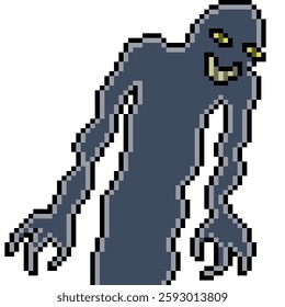 pixel art of shadow devil monster isolated background