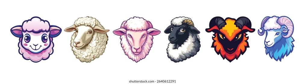 Pixel Art Sheep Collection of Colorful Digital Sheep Illustrations