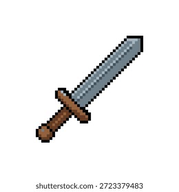 Sprite de espada curta Pixel art para sistemas de inventário de armas RPG