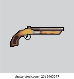 Pixel art Shotgun weapon. Pixelated Shotgun. Shotgun weapon icons background pixelated
for the pixel art game and icon for website and video game. old school retro.