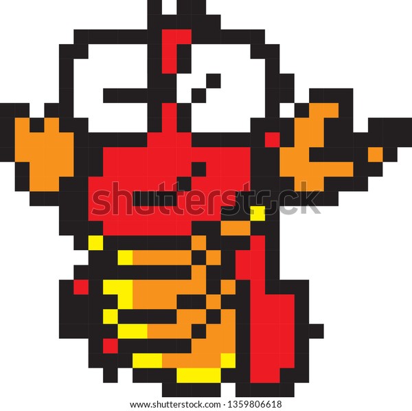 Pixel Art Shrimp Stock Vector (Royalty Free) 1359806618 Shutterstock