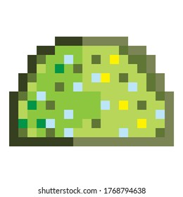 Pixel Art Shrubs. Nature Elements. Vector pixel art.