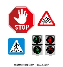 Pixel art signs