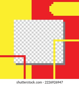 Pixel art. Simple Geometric social media post with blank space
