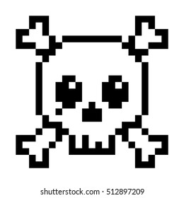 pixel art skull images stock photos vectors shutterstock https www shutterstock com image vector pixel art skull crossbones 512897209