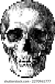 pixel art skull head icon free use