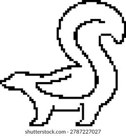 Pixel art skunk isolated on transparent background.