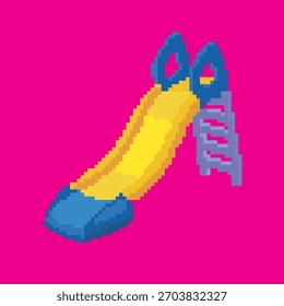 Diapositiva del arte del pixel, Ilustración vectorial en fondo aislado.
