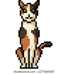 pixel art of slim cat sit