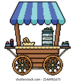 Pixel Art Of Small Cart Shop