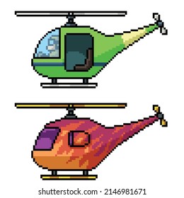 pixel art of small helicopter side