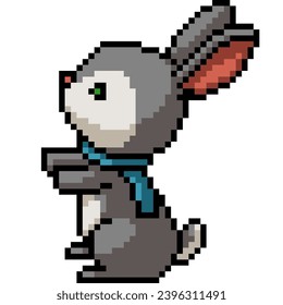 pixel art of small kid rabbit
