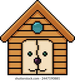 pixel arte de la casa de mascotas Pequeña fondo aislado