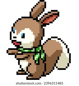 pixel art of small young squirrel
