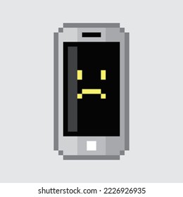 Pixel art. Smartphone gadget con emot