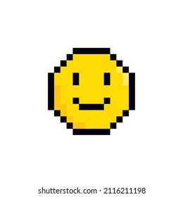 pixel art   smile icon vector game 8 bit  pixel Emoticon icon
