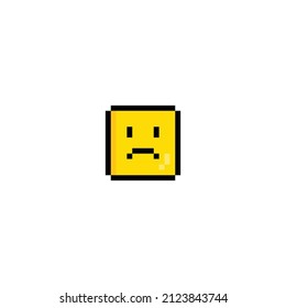 Pixel art smile icon vector pixel Emoticon
