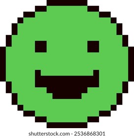 Pixel Art Ilustración vectorial de Emoji Sonriente