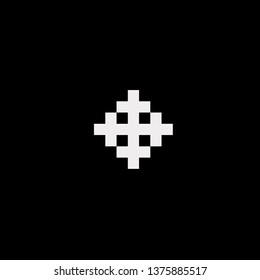 Pixel art snow flake white and black